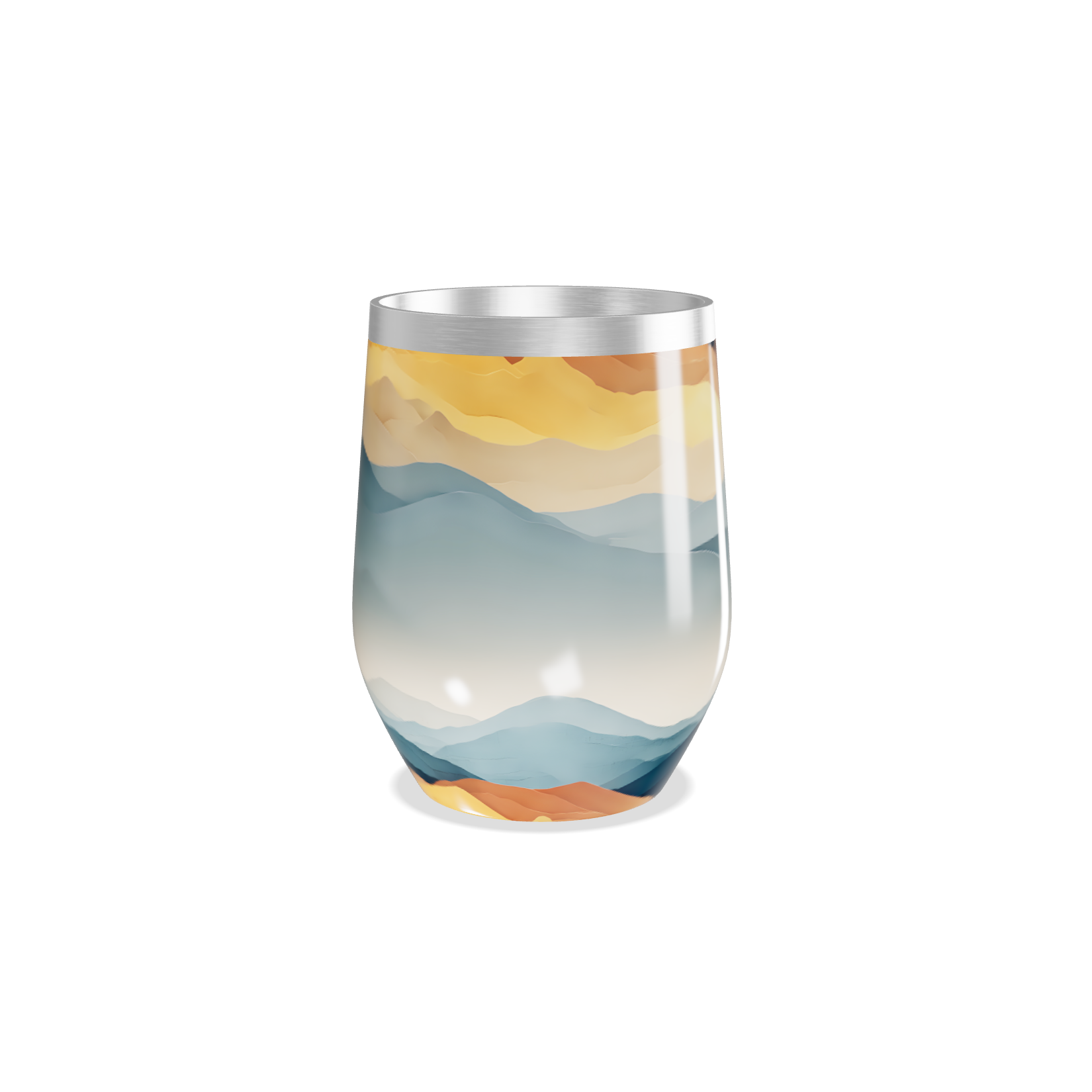 Copo Térmico Slim - Design Ondas Coloridas