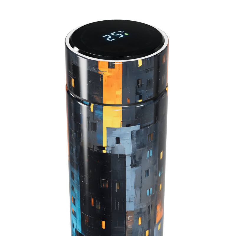 Garrafa Térmica Touch - Estampa Urbana Colorida