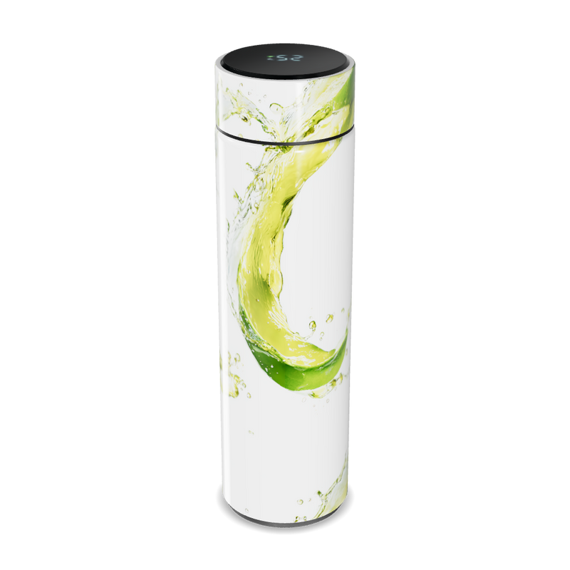 Garrafa Térmica Touch - Branca com Design Verde