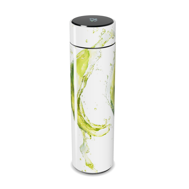 Garrafa Térmica Touch - Branca com Design Verde