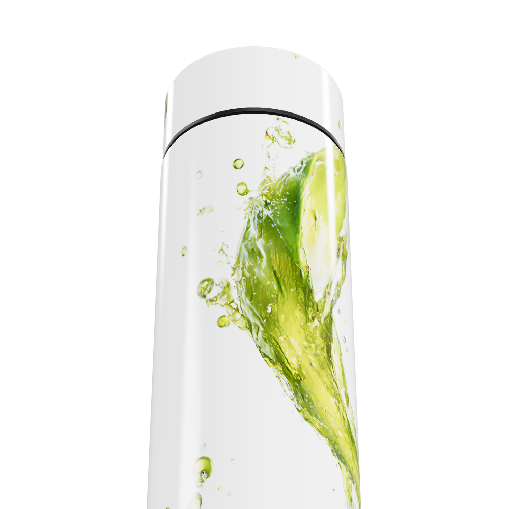 Garrafa Térmica Touch - Branca com Design Verde