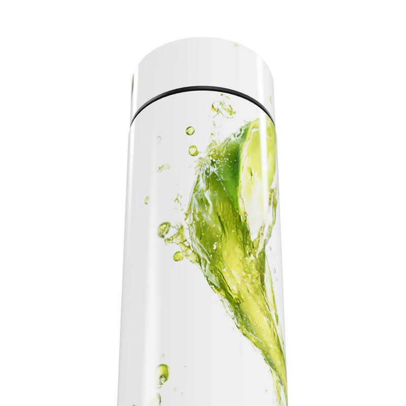 Garrafa Térmica Touch - Branca com Design Verde