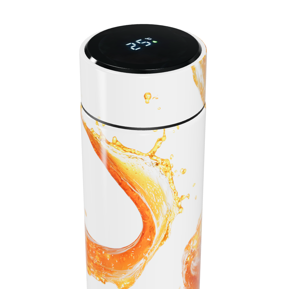 Garrafa Térmica Touch - Branca com Estampa Frutas