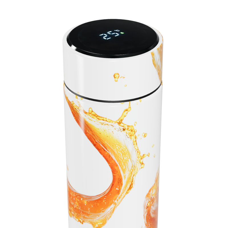 Garrafa Térmica Touch - Branca com Estampa Frutas