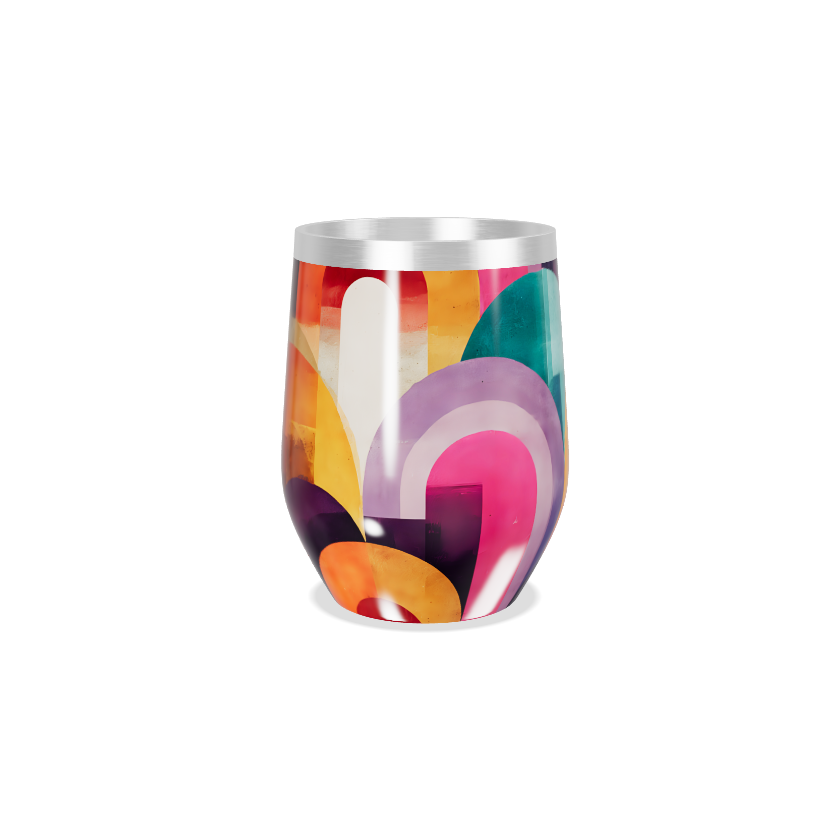 Copo Térmico Slim - Colorido Abstrato Inox