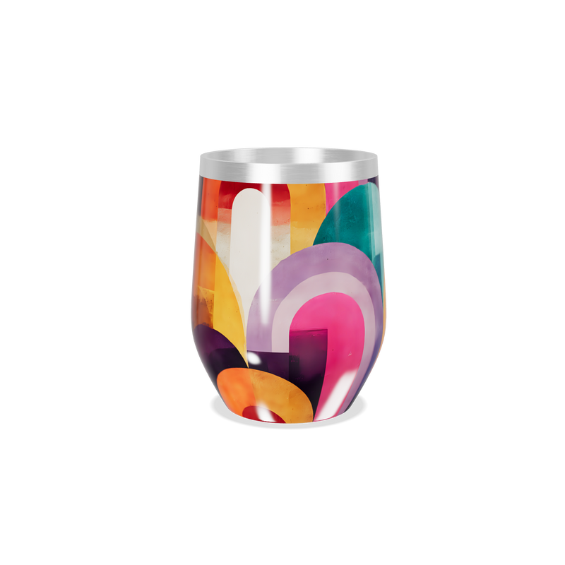 Copo Térmico Slim - Colorido Abstrato Inox