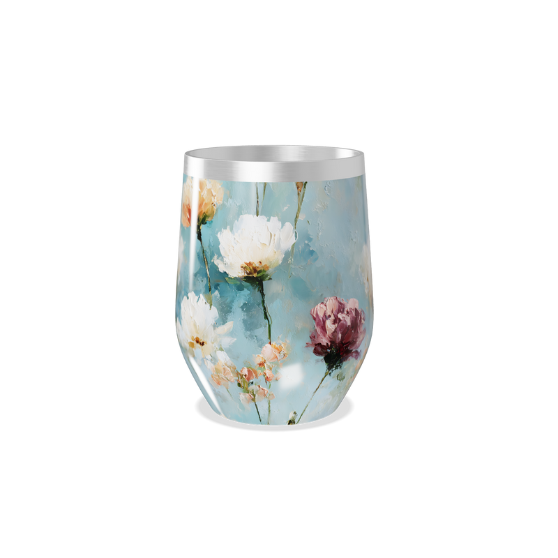 Copo Térmico Slim - Floral Azul