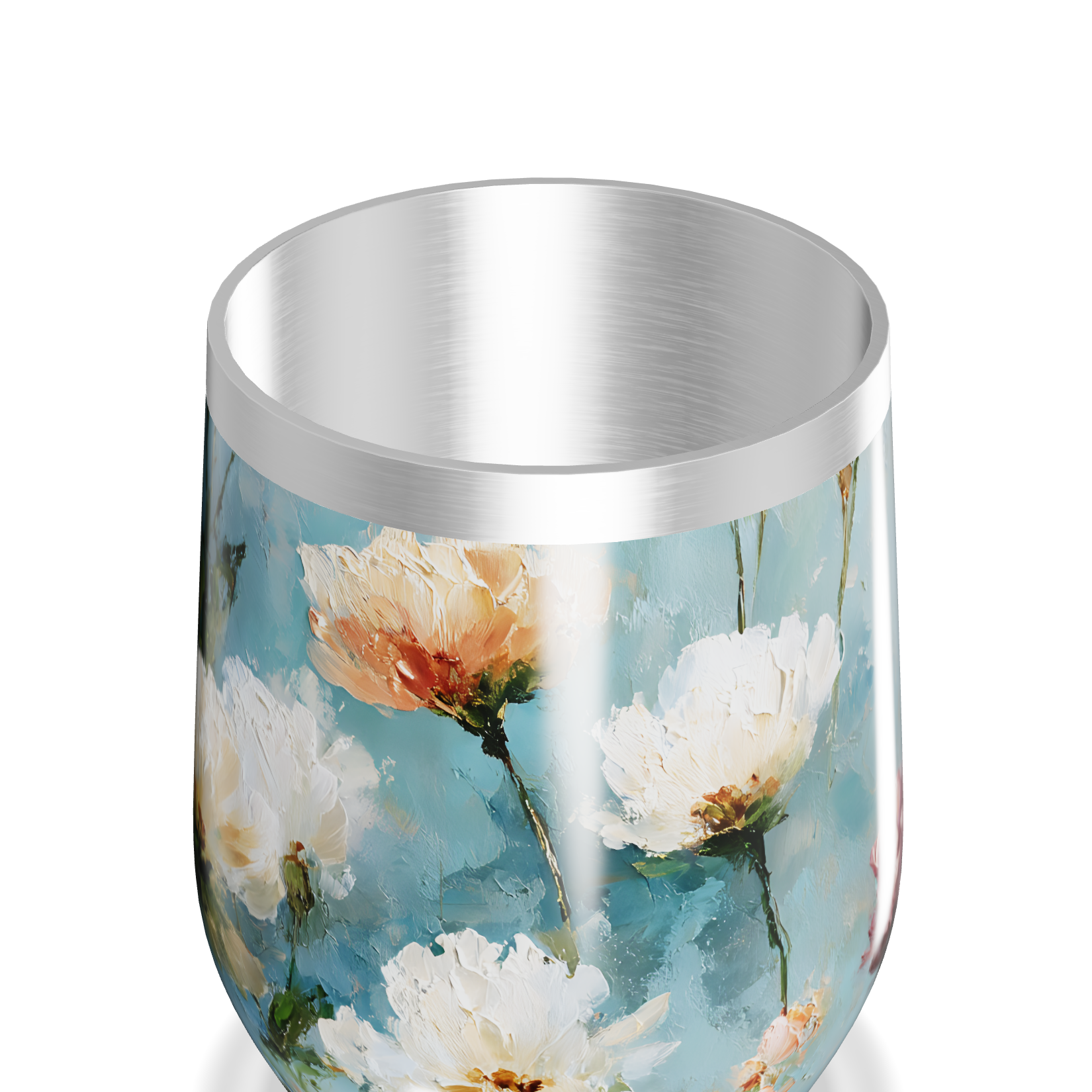 Copo Térmico Slim - Floral Azul