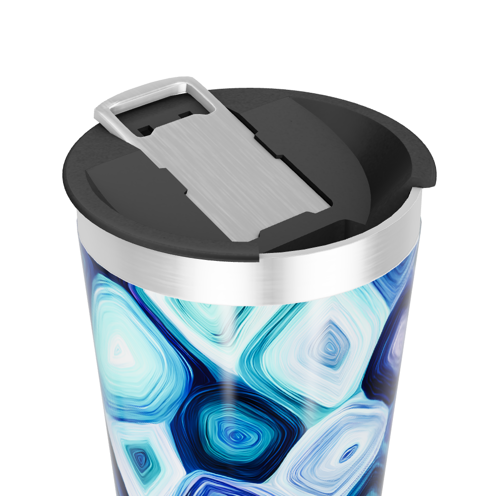 Copo Térmico - Estampa Geométrica Azul