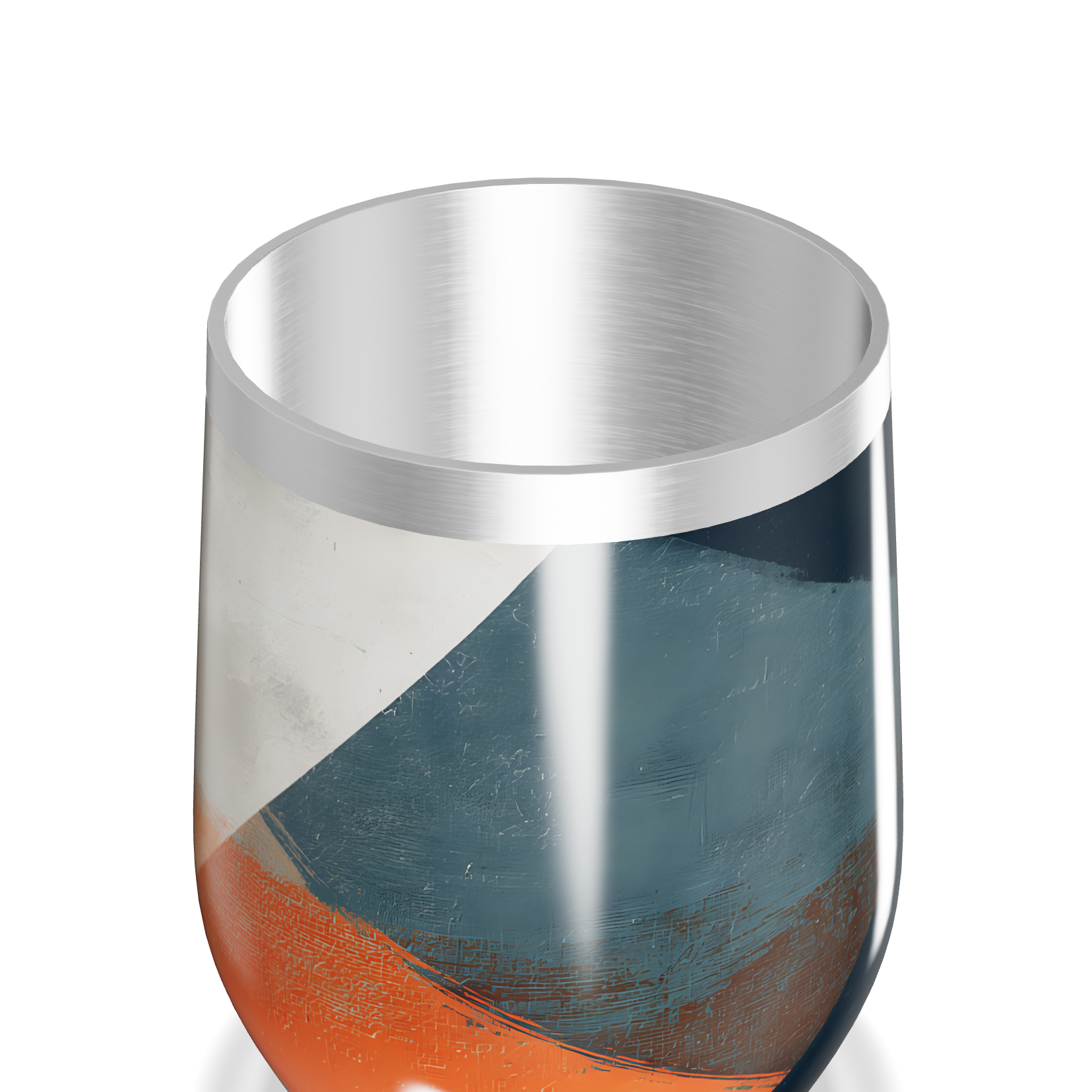 Copo Térmico Slim - Azul com Detalhe Laranja