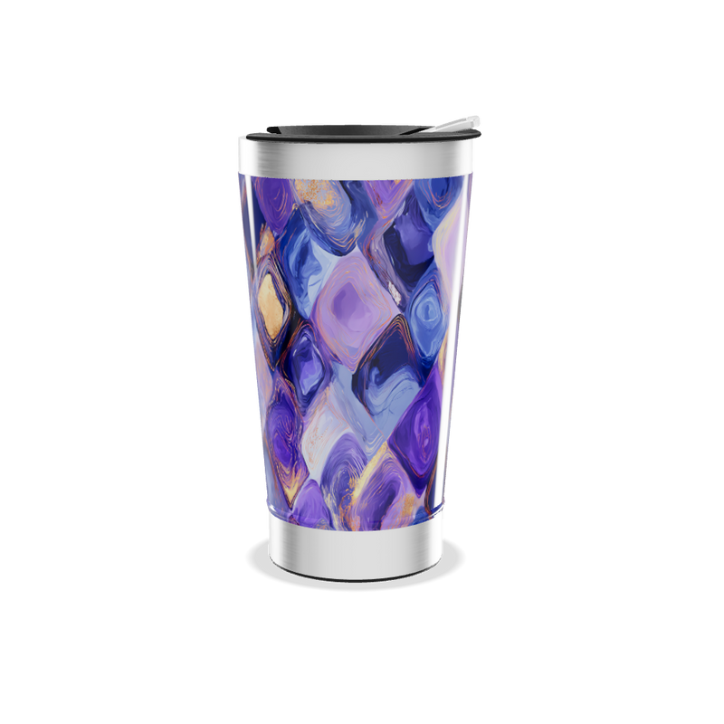 Copo Térmico - Estampa Geométrica Azul