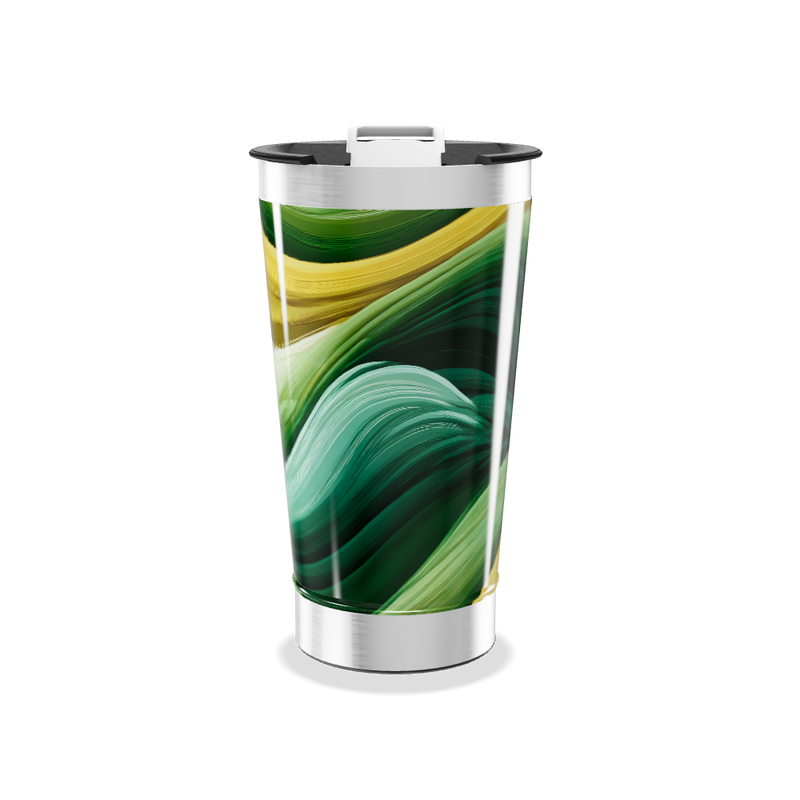 Copo Térmico - Estampa Abstrata Verde