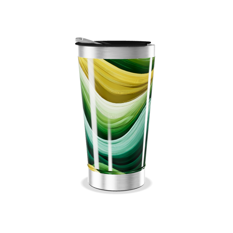 Copo Térmico - Estampa Abstrata Verde
