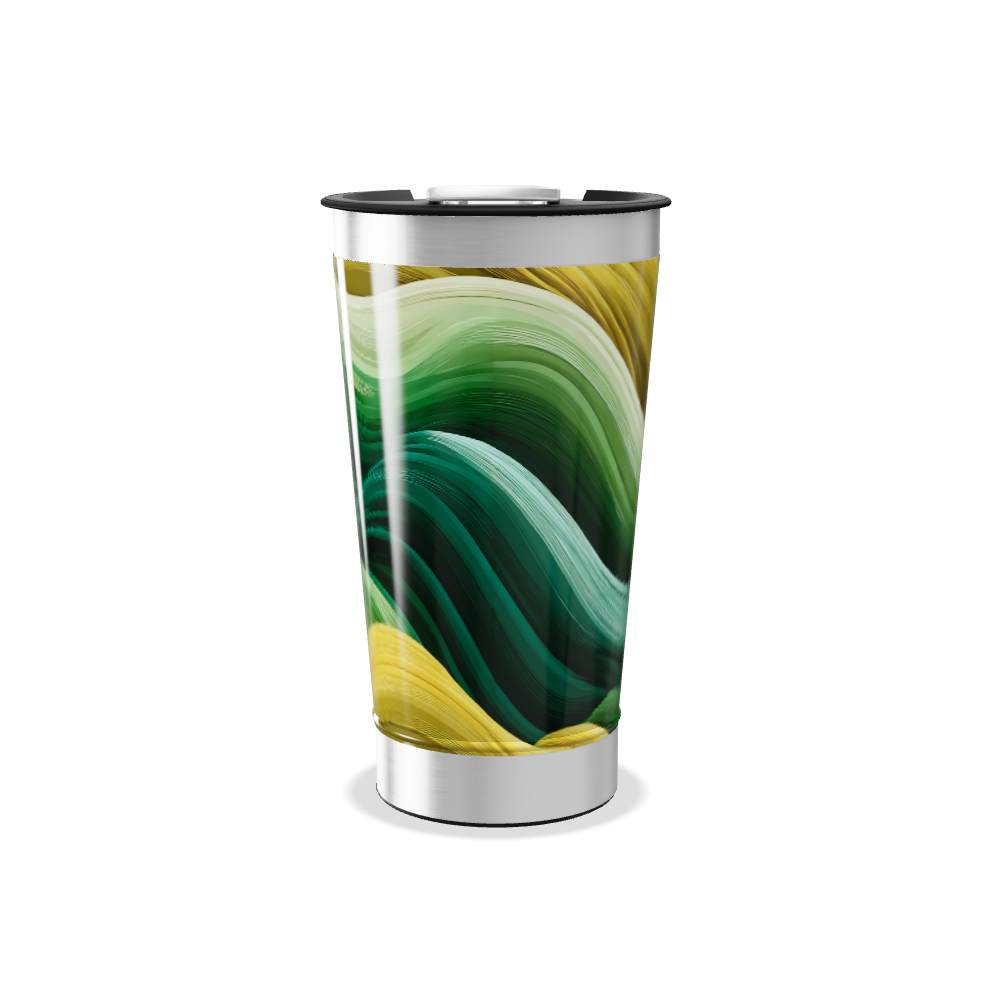 Copo Térmico - Estampa Abstrata Verde