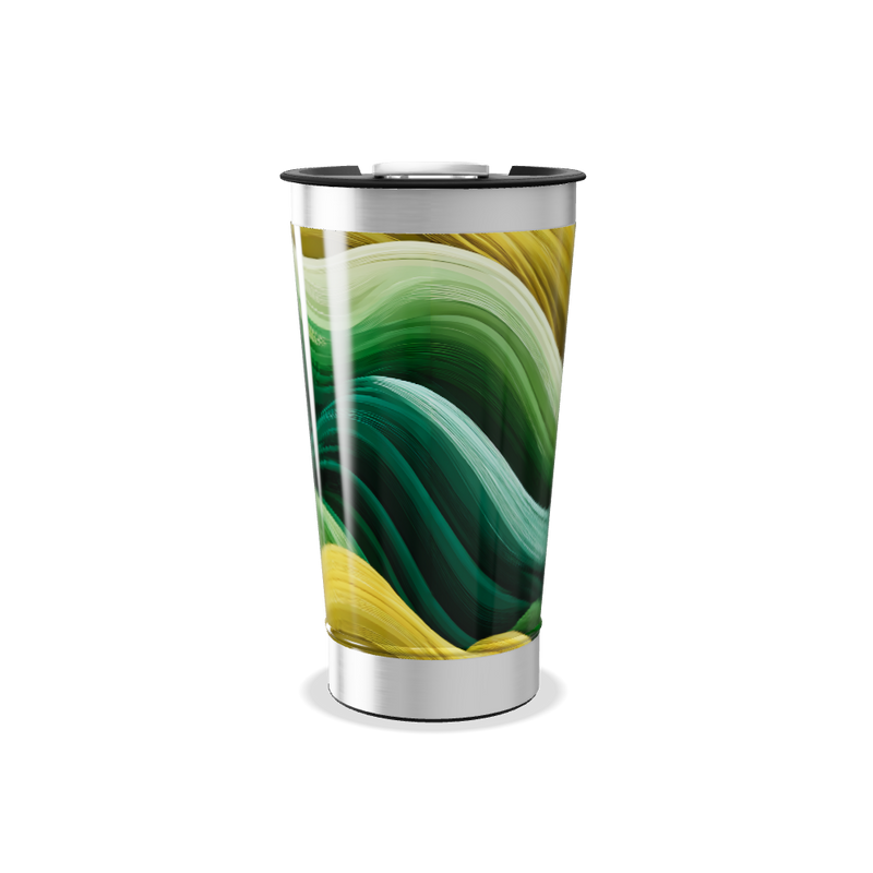 Copo Térmico - Estampa Abstrata Verde