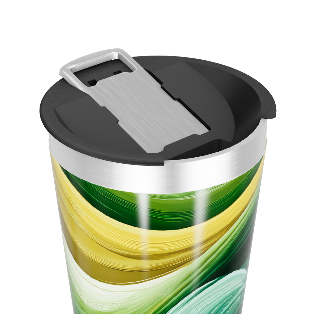 Copo Térmico - Estampa Abstrata Verde