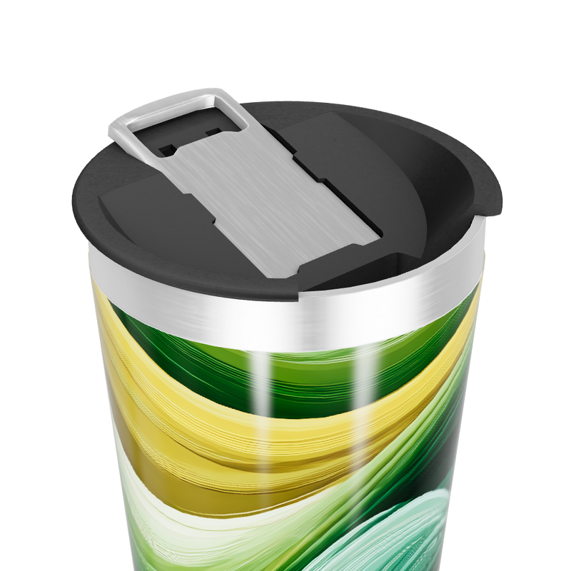 Copo Térmico - Estampa Abstrata Verde