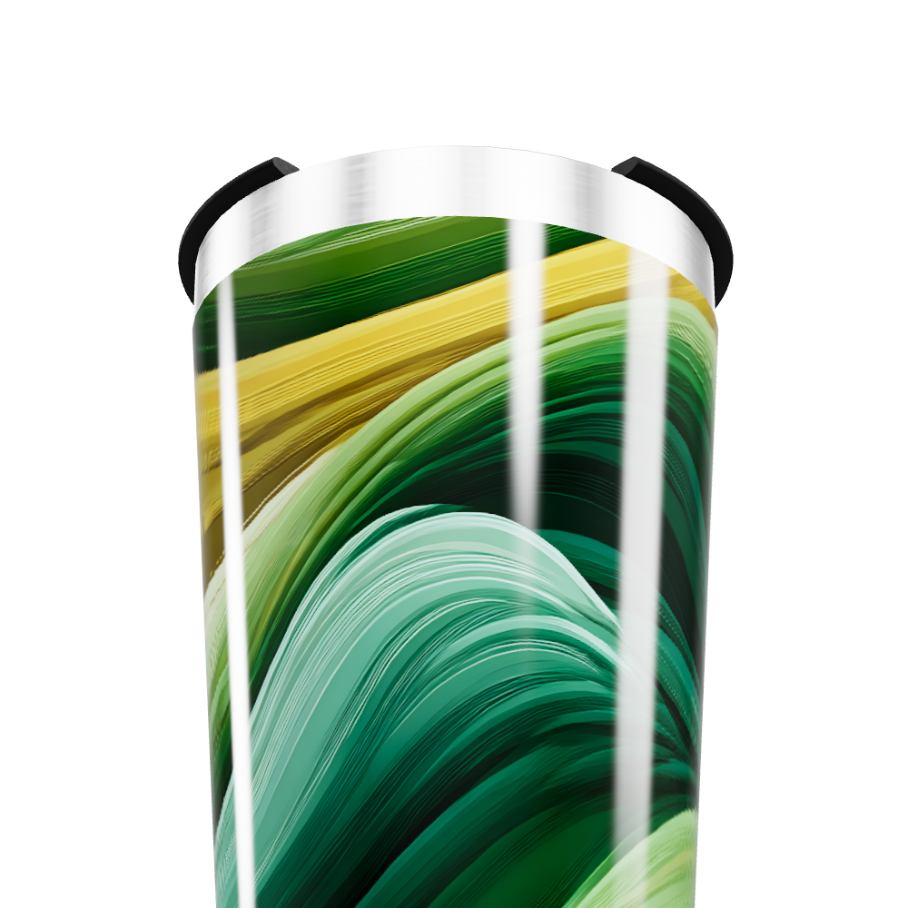 Copo Térmico - Estampa Abstrata Verde