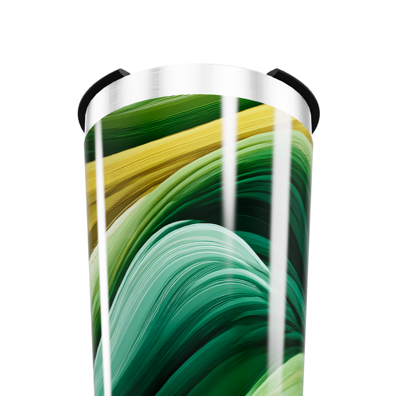 Copo Térmico - Estampa Abstrata Verde