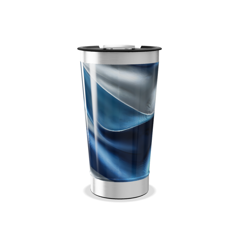 Copo Térmico - Espiral Azul e Prata