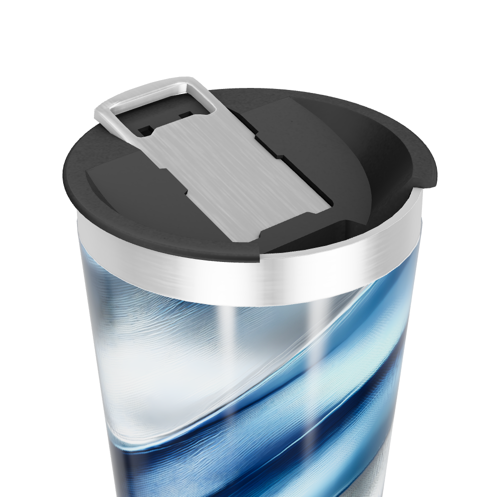 Copo Térmico - Espiral Azul e Prata