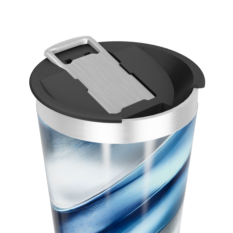 Copo Térmico - Espiral Azul e Prata