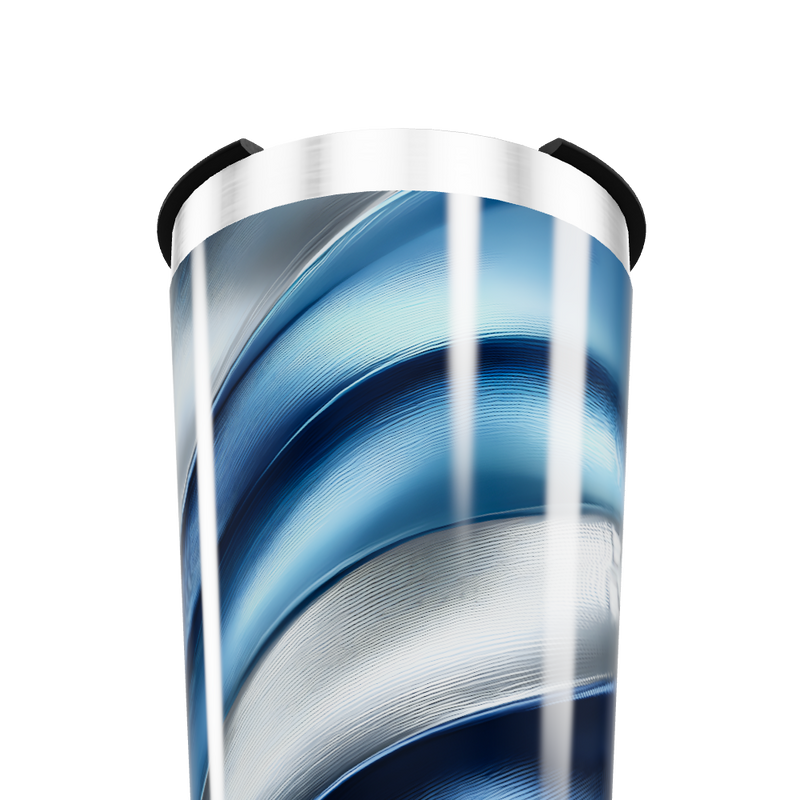 Copo Térmico - Espiral Azul e Prata