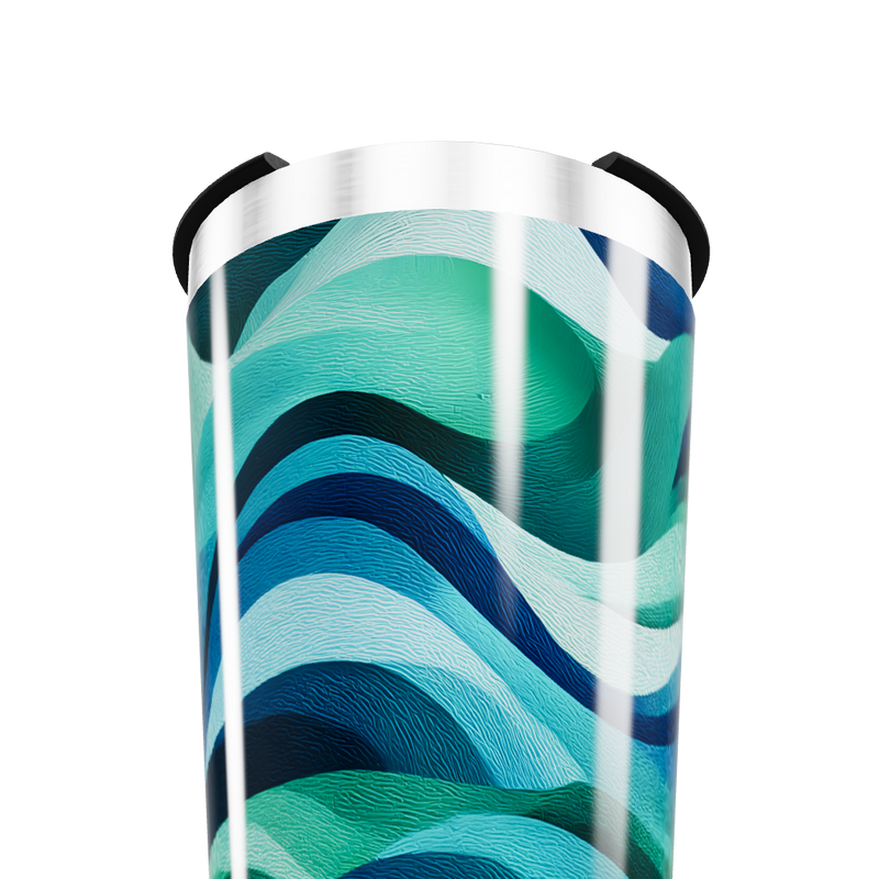 Copo Térmico - Ondas Azuis Metalizado