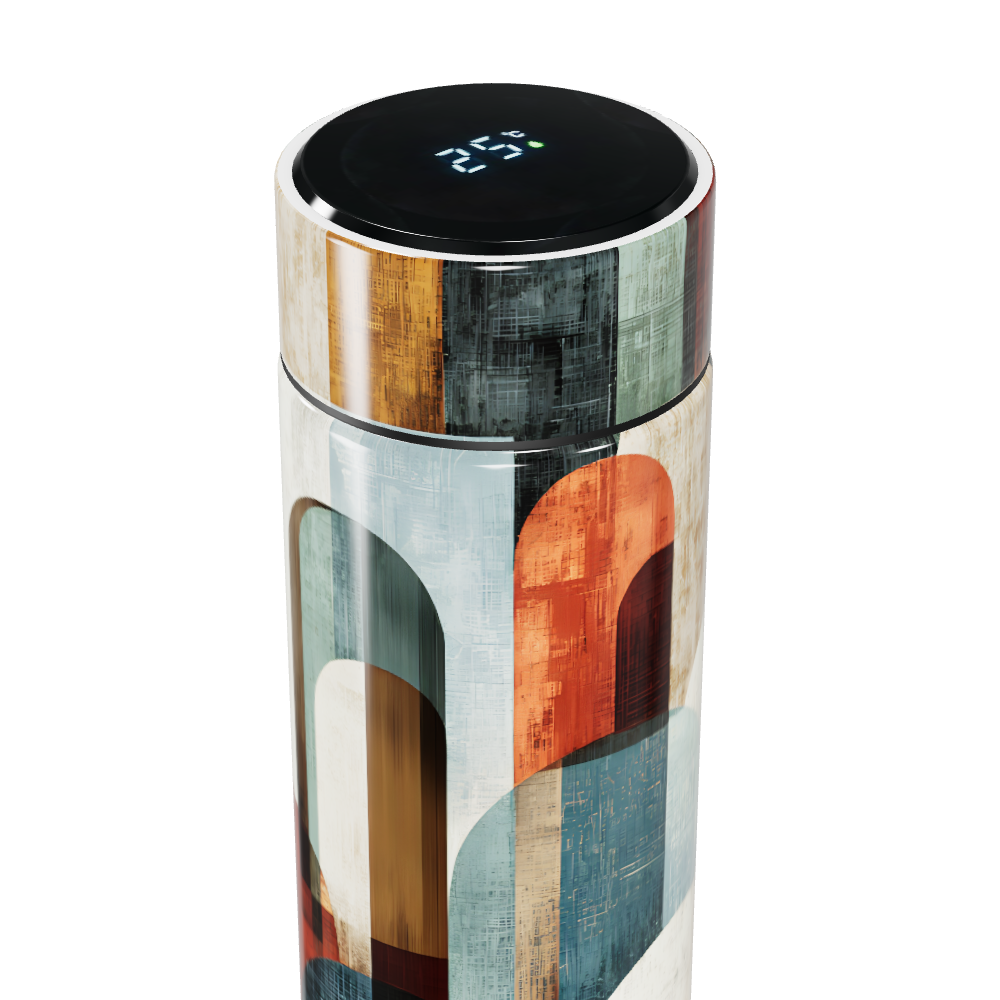 Garrafa Térmica Touch - Estampa Geométrica Colorida