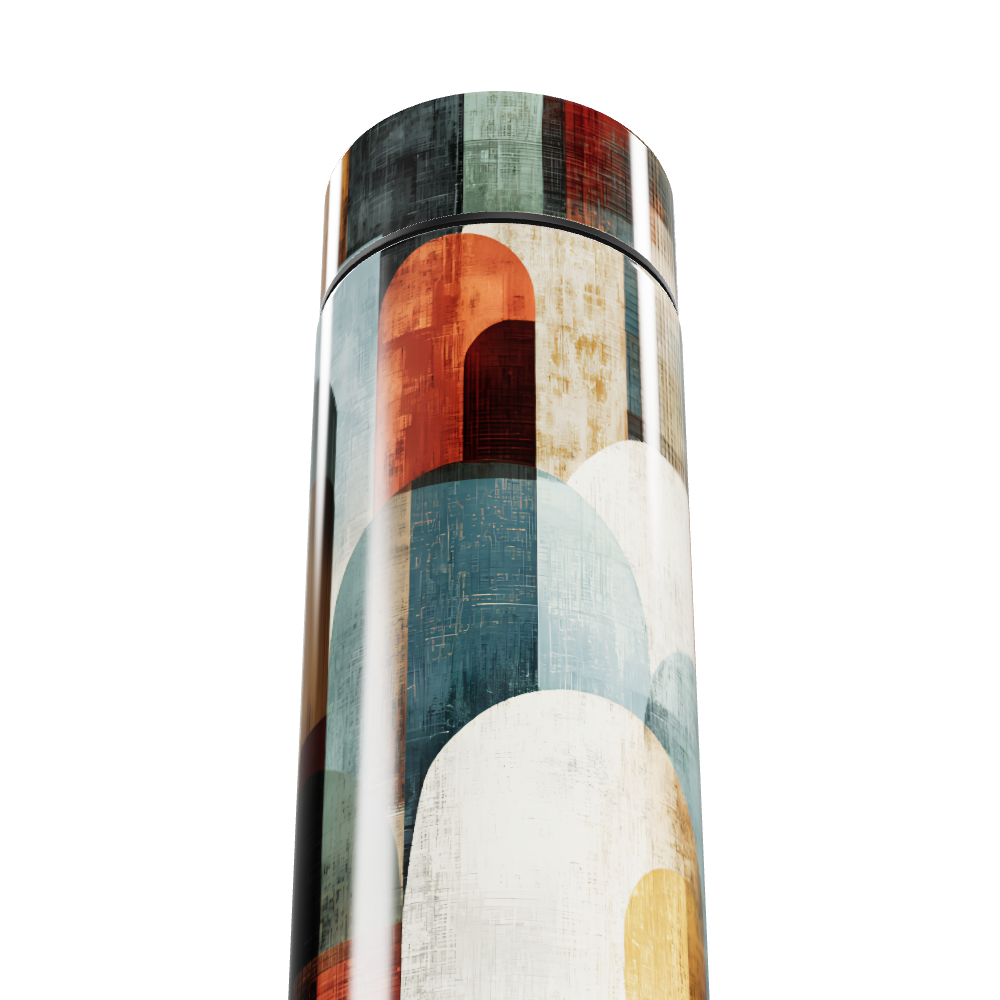 Garrafa Térmica Touch - Estampa Geométrica Colorida