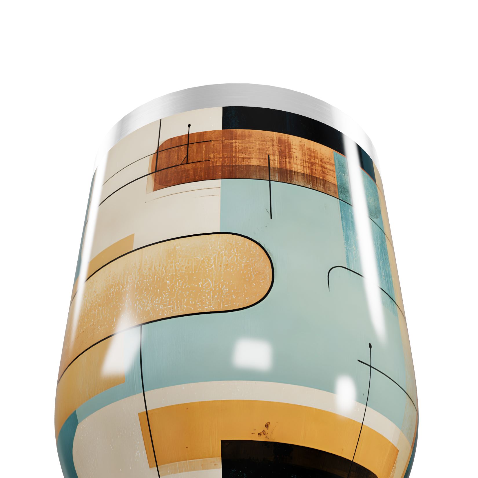 Copo Térmico Slim - Estampa Geométrica Colorida