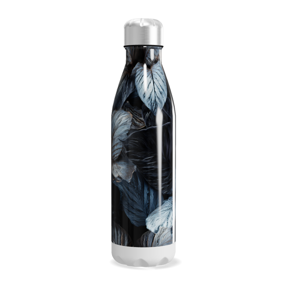 Garrafa Inox - Estampa Folhas Azul