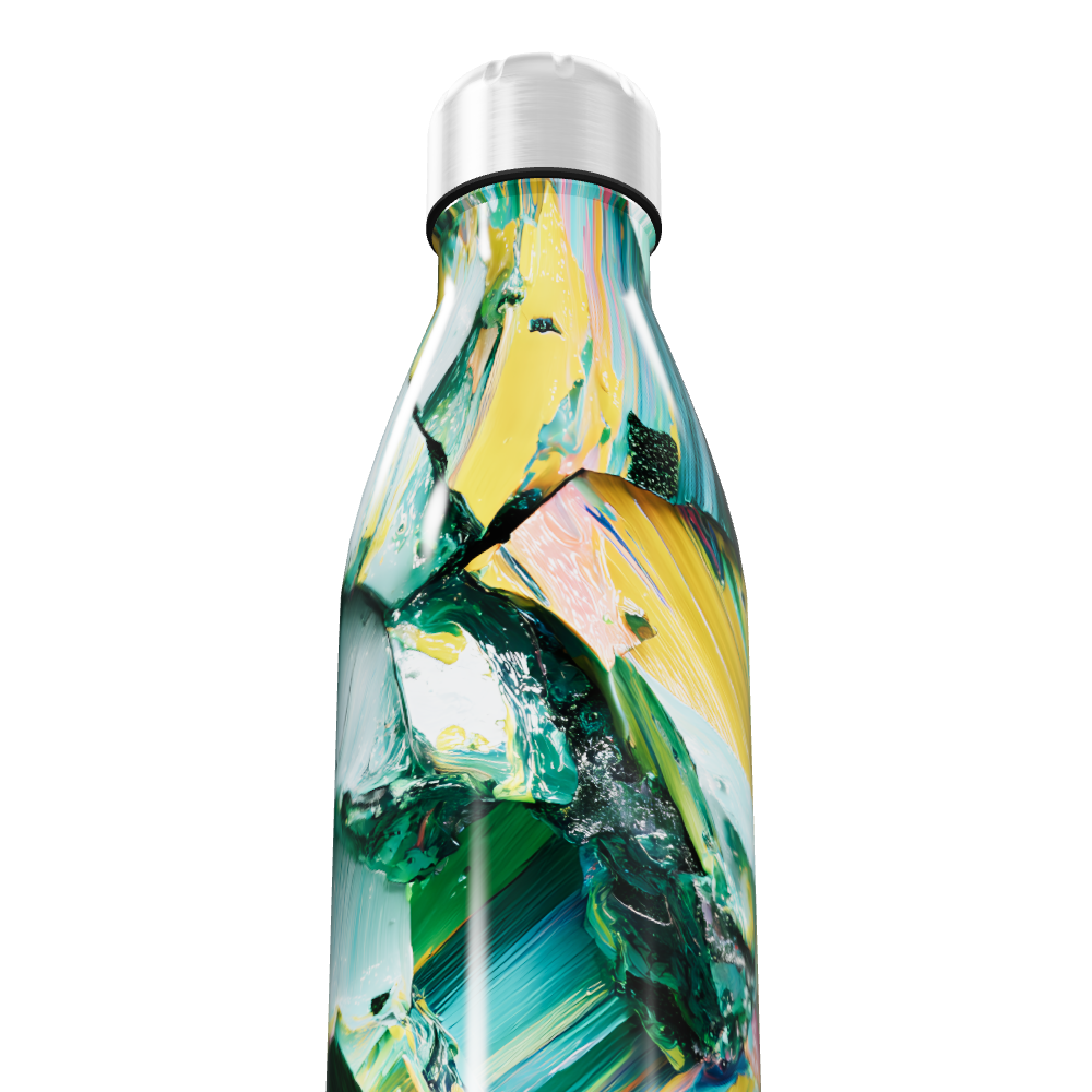 Garrafa Inox - Estampa Abstrata Colorida