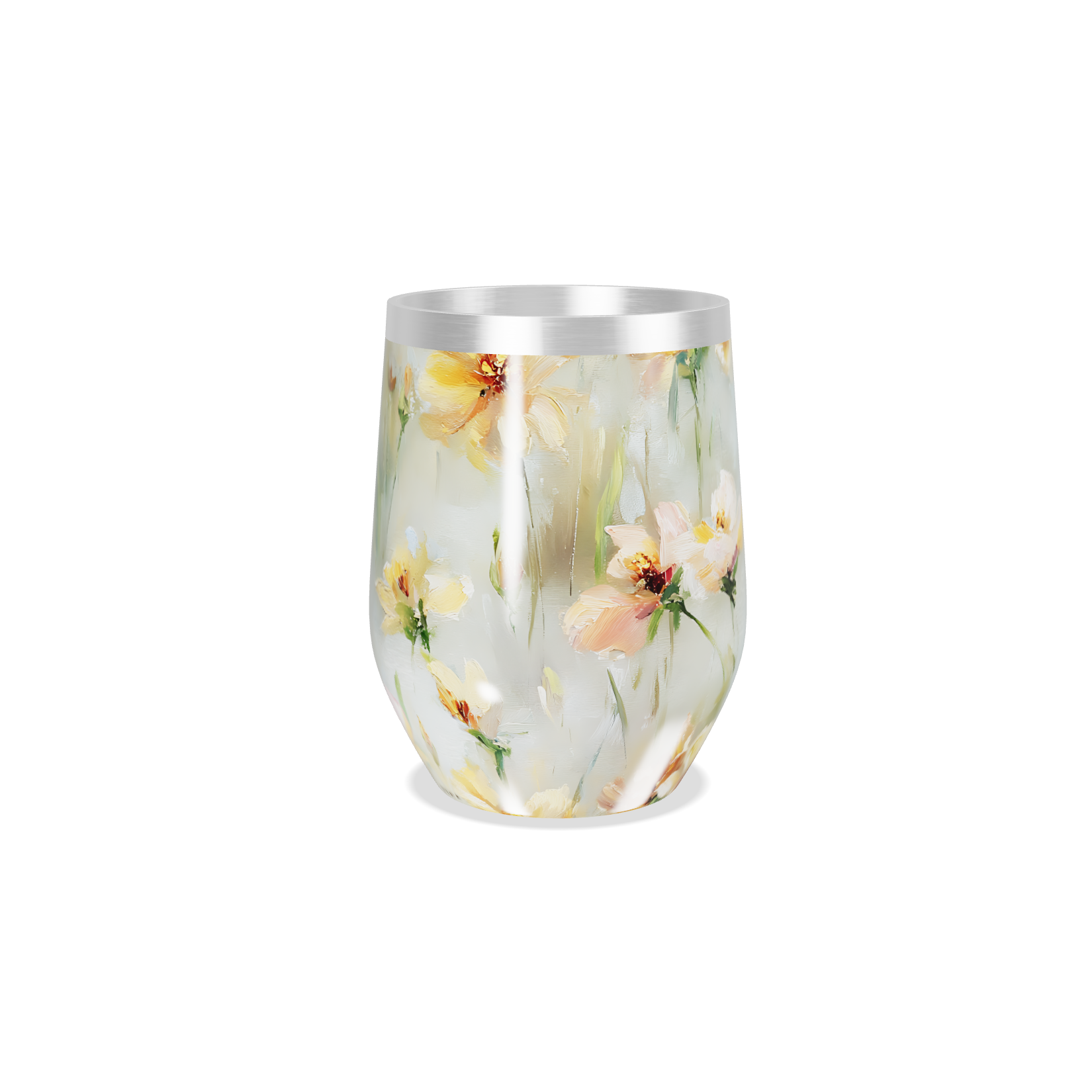 Copo Térmico Slim - Floral Aquarela Inox