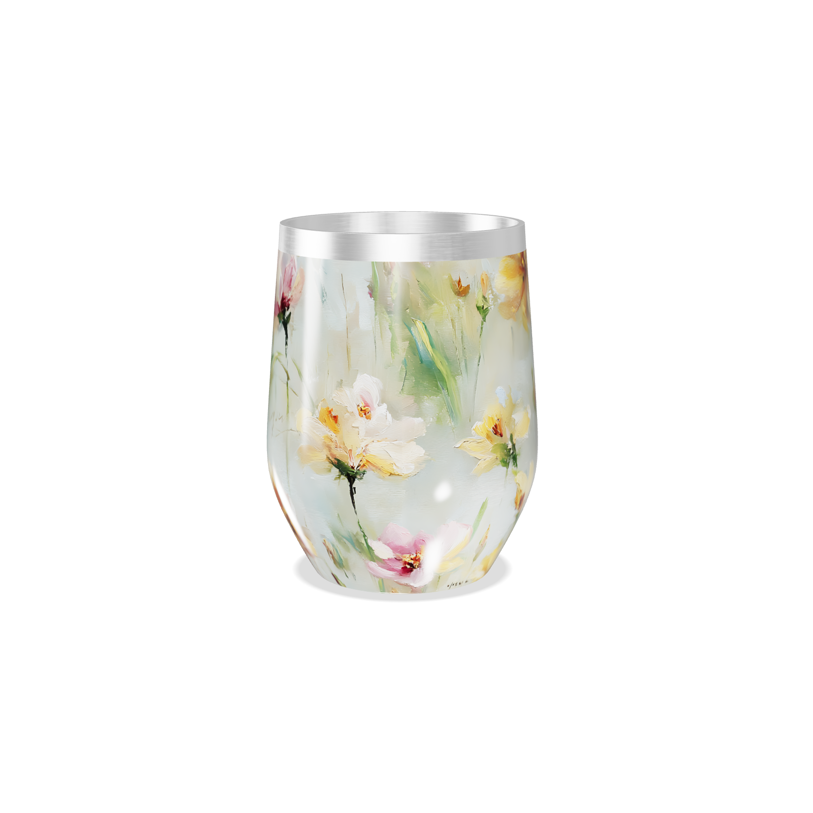 Copo Térmico Slim - Floral Aquarela Inox