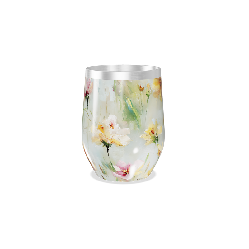 Copo Térmico Slim - Floral Aquarela Inox