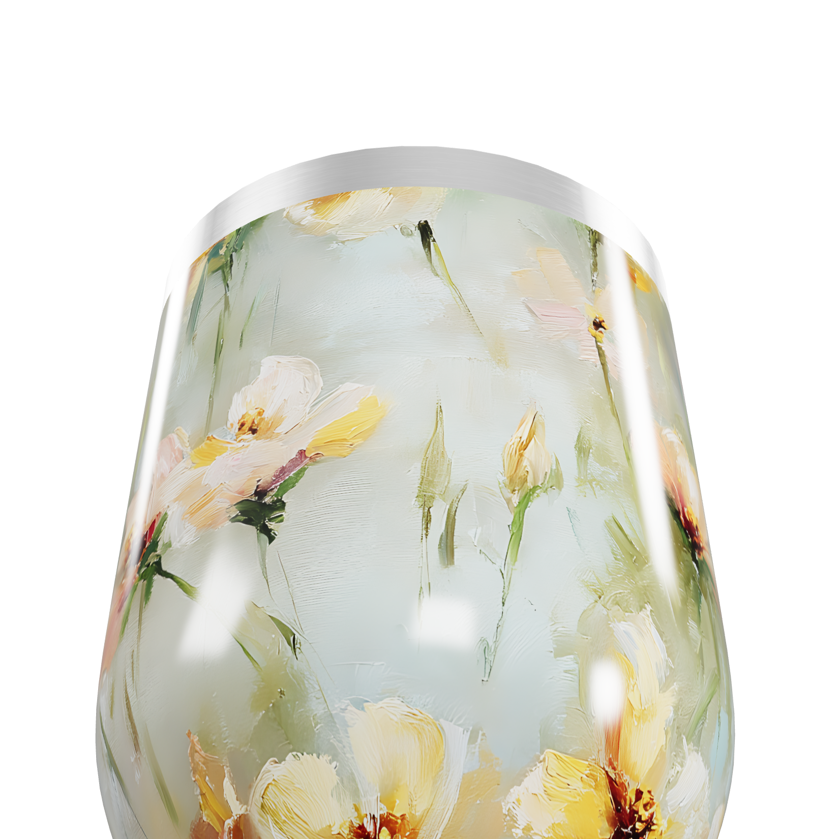 Copo Térmico Slim - Floral Aquarela Inox