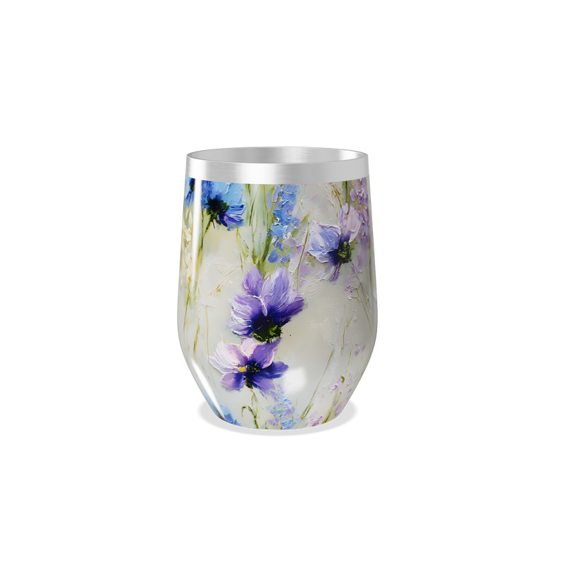 Copo Térmico Slim - Flores Roxas em Aço