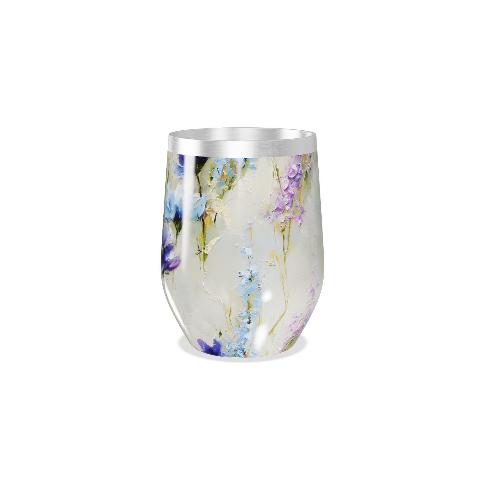 Copo Térmico Slim - Flores Roxas em Aço