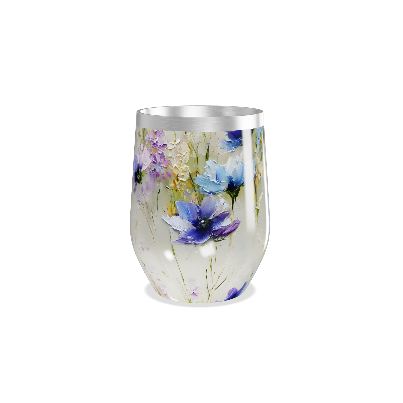 Copo Térmico Slim - Flores Roxas em Aço