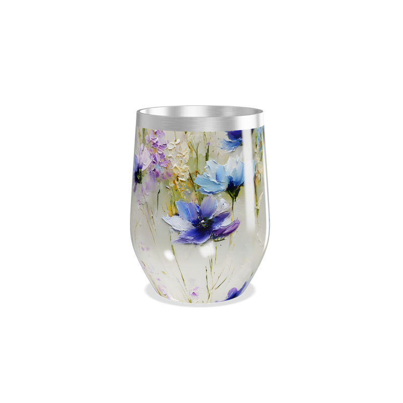 Copo Térmico Slim - Flores Roxas em Aço