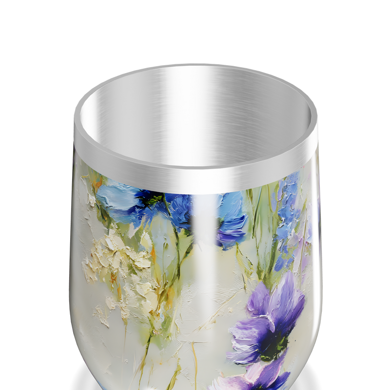 Copo Térmico Slim - Flores Roxas em Aço