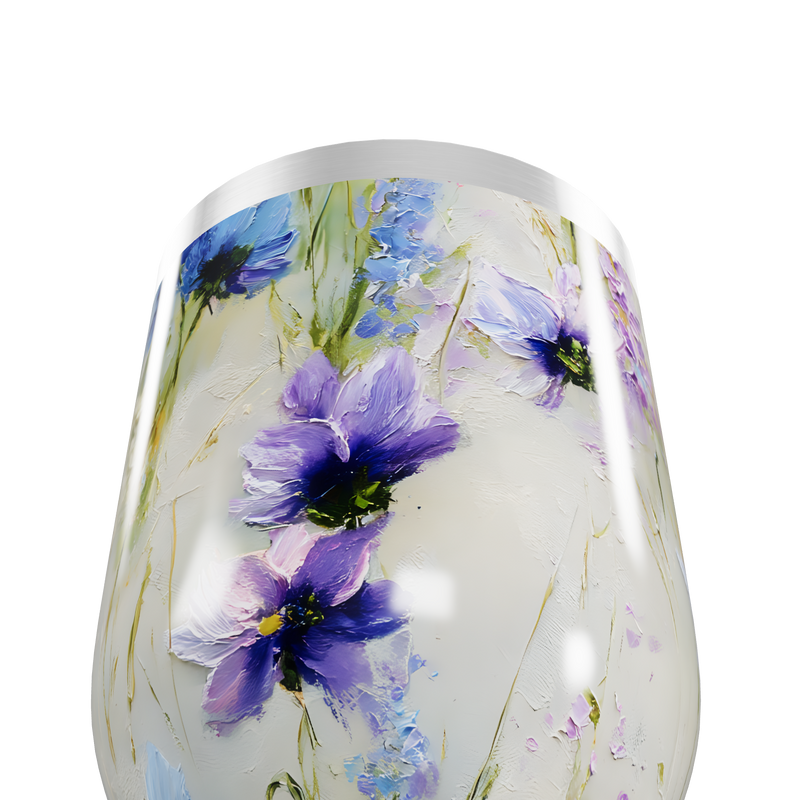 Copo Térmico Slim - Flores Roxas em Aço