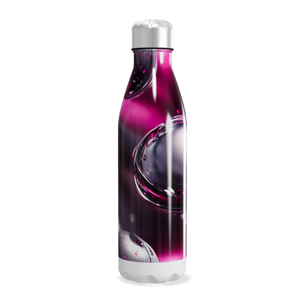 Garrafa Inox - Rosa com Estampa Abstrata