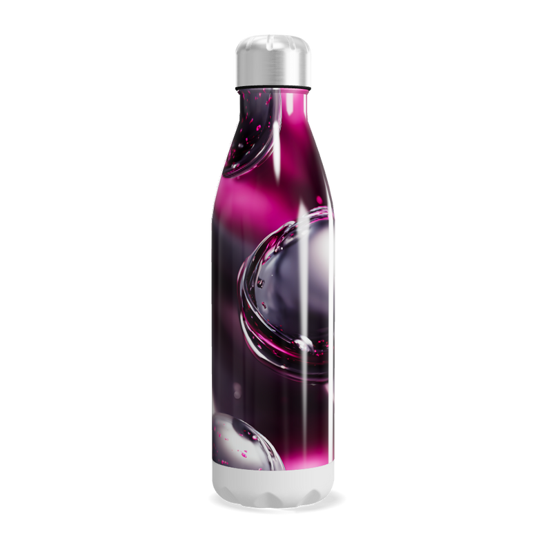 Garrafa Inox - Rosa com Estampa Abstrata