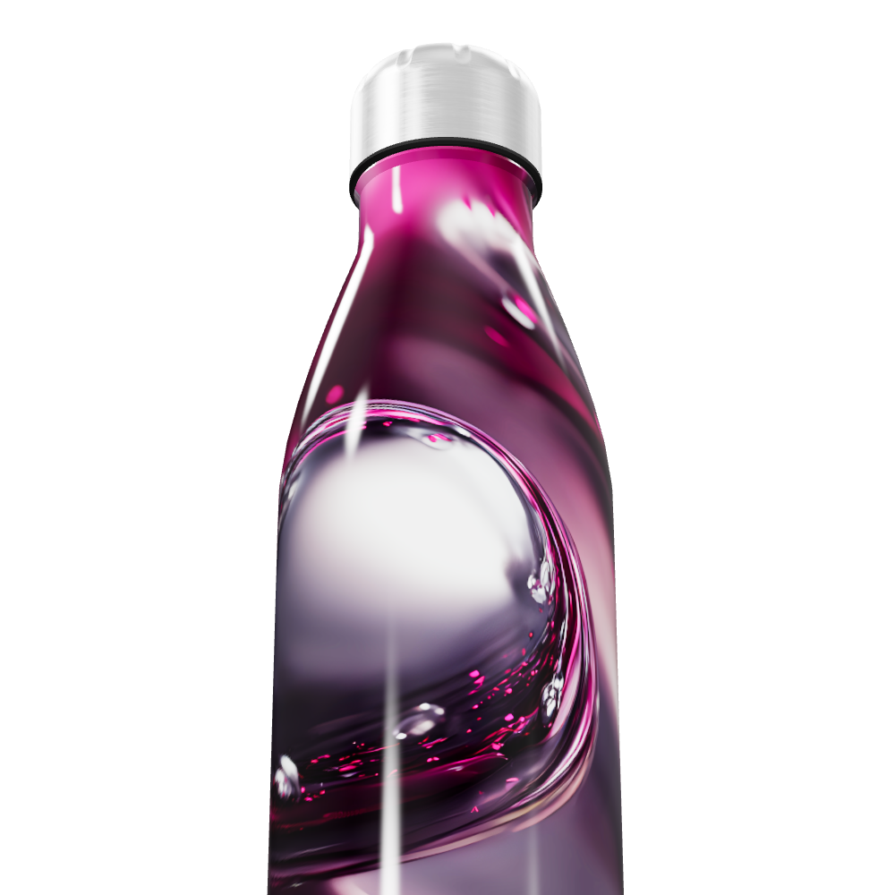 Garrafa Inox - Rosa com Estampa Abstrata