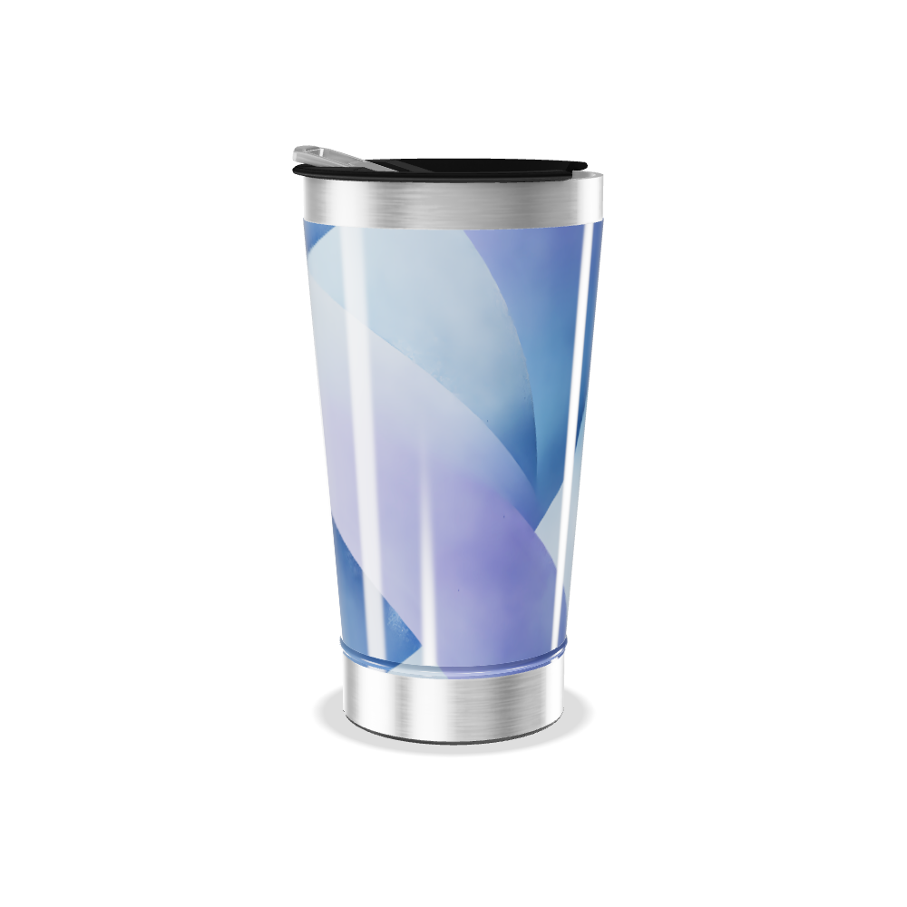 Copo Térmico - Azul com Estampa Geométrica