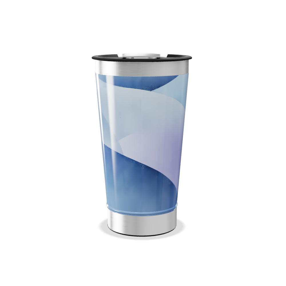 Copo Térmico - Azul com Estampa Geométrica