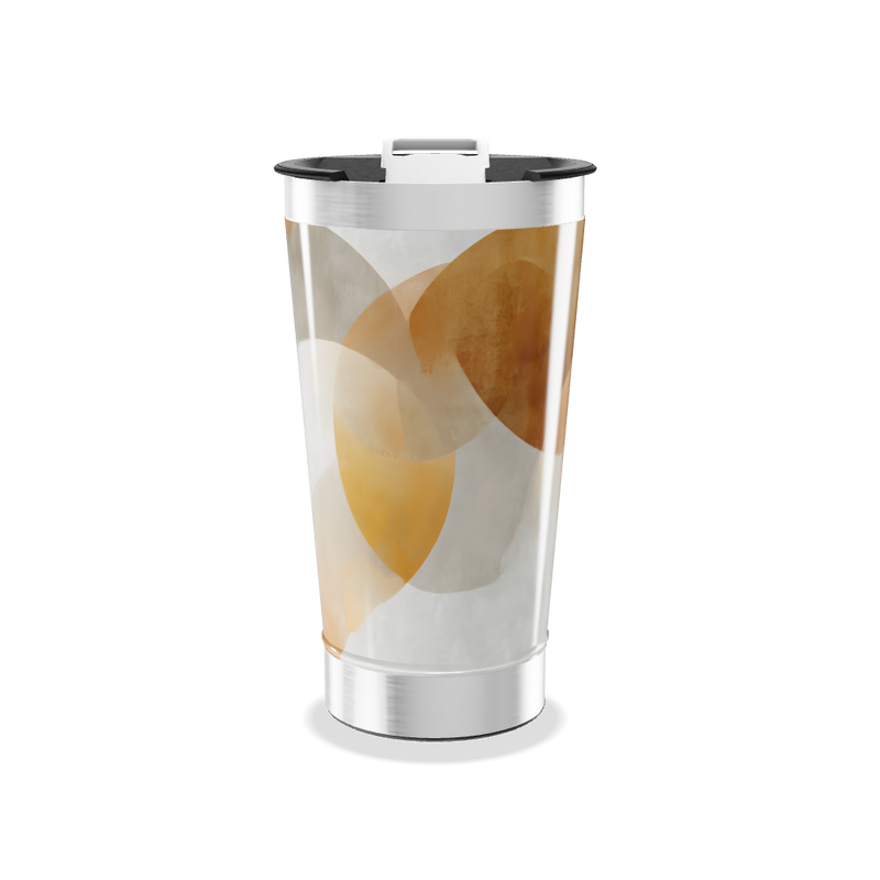 Copo Térmico - Estampa Abstrata Laranja