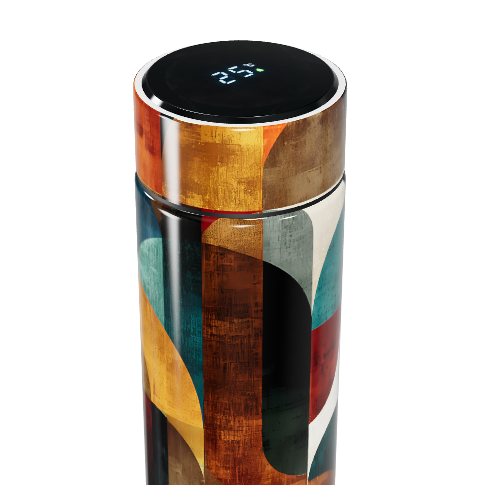 Garrafa Térmica Touch - Colorida com Estampa Geométrica